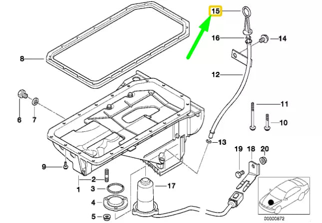 NEW BMW 3 E36 OIL DIP STICK 2246521 11432246521 ORIGINAL