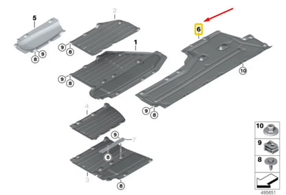 NEW BMW 7 G12 RIGHT SIDE UNDERBODY COVER 51757340176 7340176 ORIGINAL