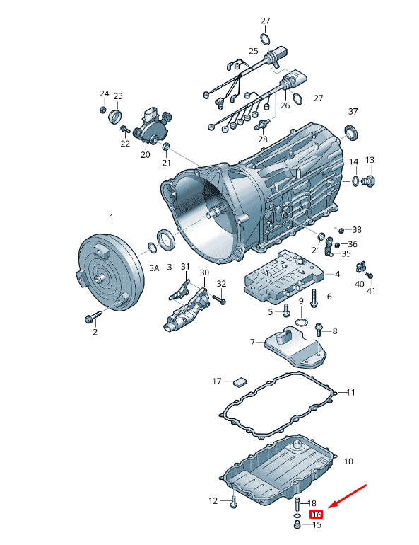 new vw touareg 7p mk2 gearbox oil sump drain plug seal ring 0c8321181 original