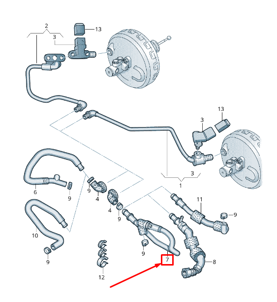 new audi a5 sportback 8t engine vacuum pipe 8k0611931cf original