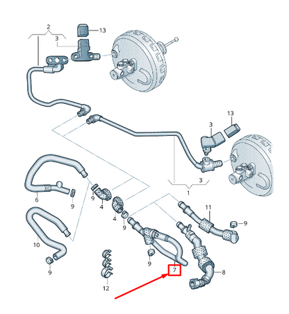 new audi a5 sportback 8t engine vacuum pipe 8k0611931cf original