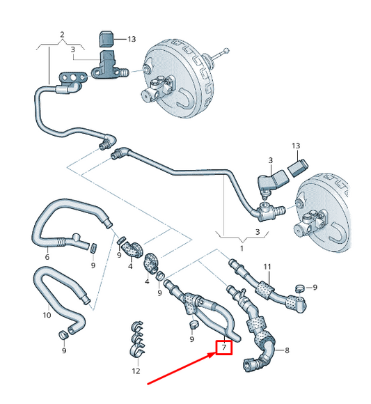 new audi a5 sportback 8t engine vacuum pipe 8k0611931cf original