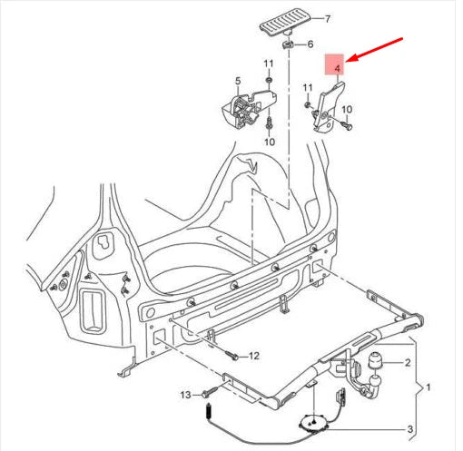 NEW VOLKSWAGEN GOLF MK7 5G HOLDER FOR BOWDEN CABLE TOW HITCH 5G0807385A