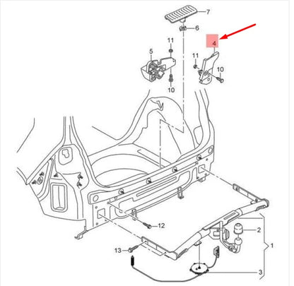 NEW VOLKSWAGEN GOLF MK7 5G HOLDER FOR BOWDEN CABLE TOW HITCH 5G0807385A