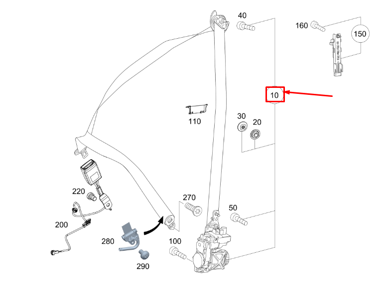 new mercedes-benz gle w167 front right seat belt a16786028039c94 original
