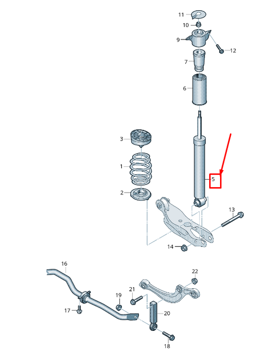 new vw touareg cr rear gas shock absorber 4m4513035ba original