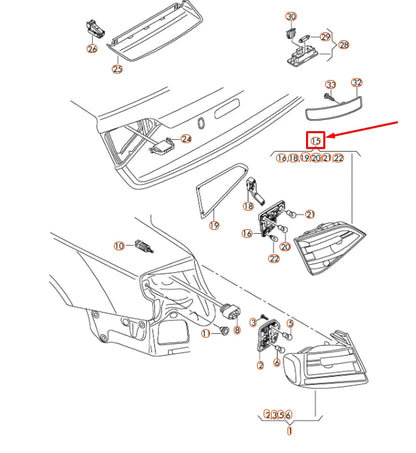 NEW AUDI A4 B8 REAR LEFT INNER TAILLIGHT 8K9945093A ORIGINAL