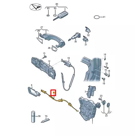 NEW VOLKSWAGEN GOLF VI CABRIO 517 DOOR LOCK BOWDEN CABLE 5K7837085A ORIGINAL