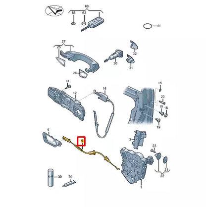 NEW VOLKSWAGEN GOLF VI CABRIO 517 DOOR LOCK BOWDEN CABLE 5K7837085A ORIGINAL