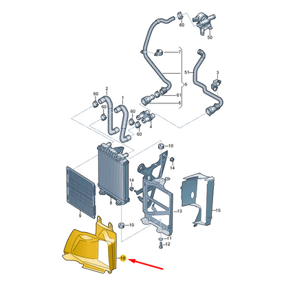 NEW AUDI TT ROADSTER FV9 FRONT LEFT RADIATOR AIR GUIDE DUCT 8S0121673E ORIGINAL