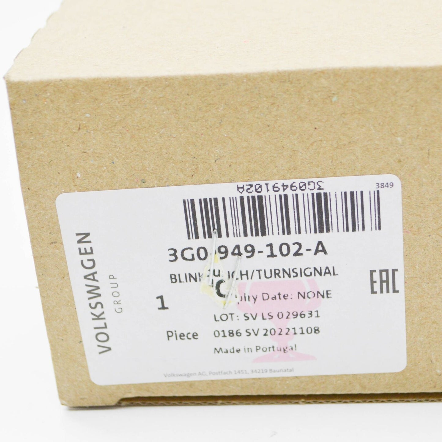 NEW VW GOLF MK8 CD FRONT RIGHT DOOR MIRROR TURN INDICATOR 3G0949102A ORIGINAL