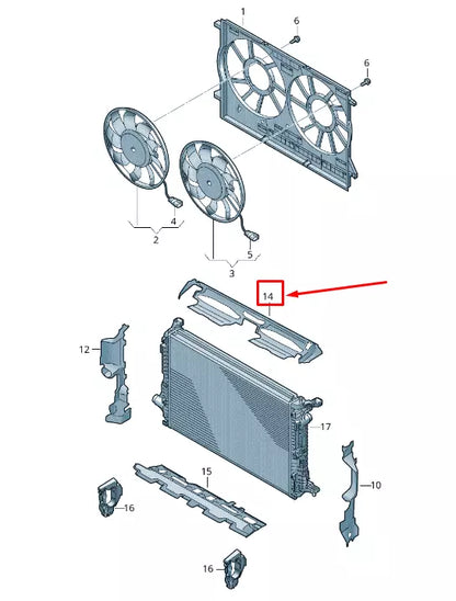 NEW AUDI Q7 4M UPPER ENGINE RADIATOR AIR GUIDE 4M0121285BG