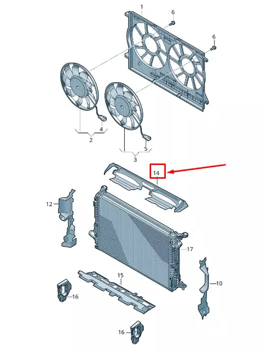 NEW AUDI Q7 4M UPPER ENGINE RADIATOR AIR GUIDE 4M0121285BG