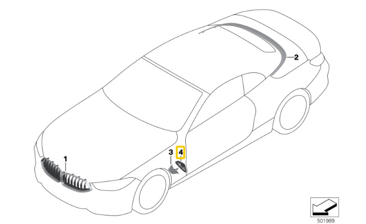 new bmw 8 cabrio g14 right side air duct grille trim 51138091026 original
