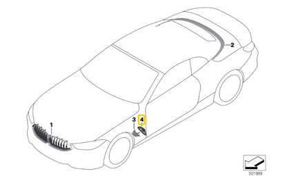 new bmw 8 cabrio g14 right side air duct grille trim 51138091026 original