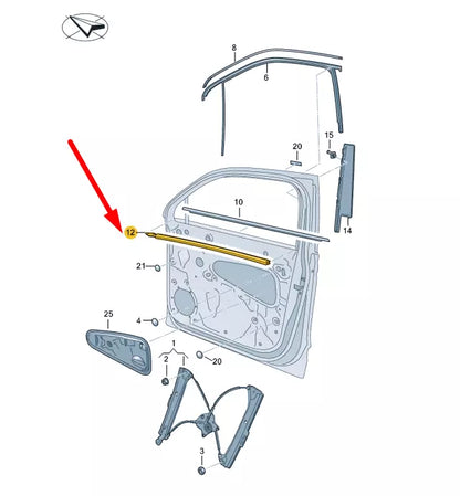 NEW VW TIGUAN AD MK2 FRONT LEFT INNER WINDOW APERTURE SEAL 5NA8374795AP ORIGINAL