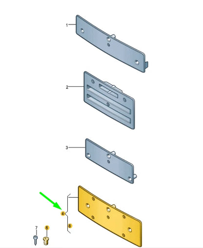 NEW AUDI A8 4H FRONT LICENSE PLATE HOLDER 4H0807285BA1RR ORIGINAL
