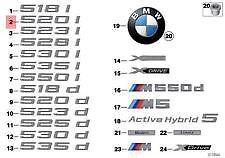 new bmw f10 f10n trunk lid 520i emblem badge logo sign 7276219 51147276219