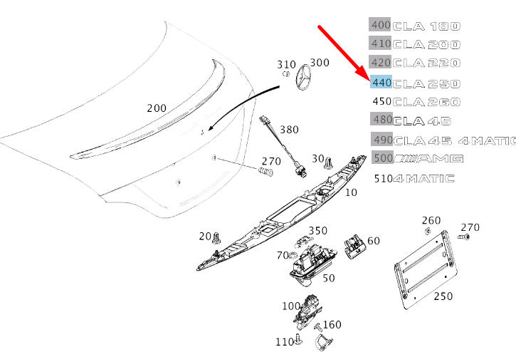 NEW MERCEDES-BENZ CLA COUPE C117 BOOTLID BADGE A1178171215 ORIGINAL