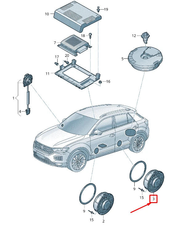 NEW VOLKSWAGEN T-ROC A11 REAR DOOR SOUND SPEAKER 6C0035710
