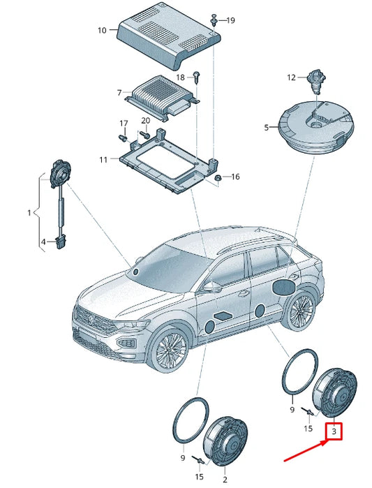NEW VOLKSWAGEN T-ROC A11 REAR DOOR SOUND SPEAKER 6C0035710