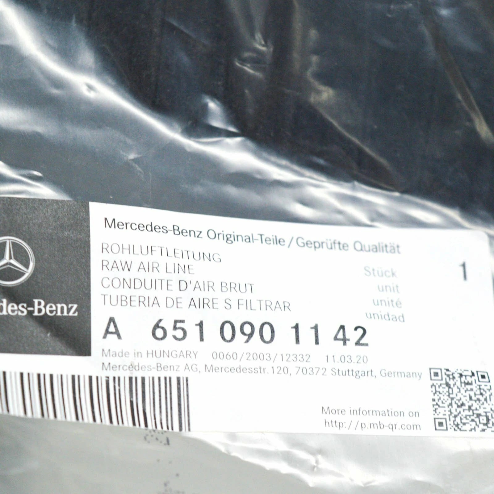 NEW MERCEDES BENZ GLE W166 AIR INLET DUCT TUBE A6510901142