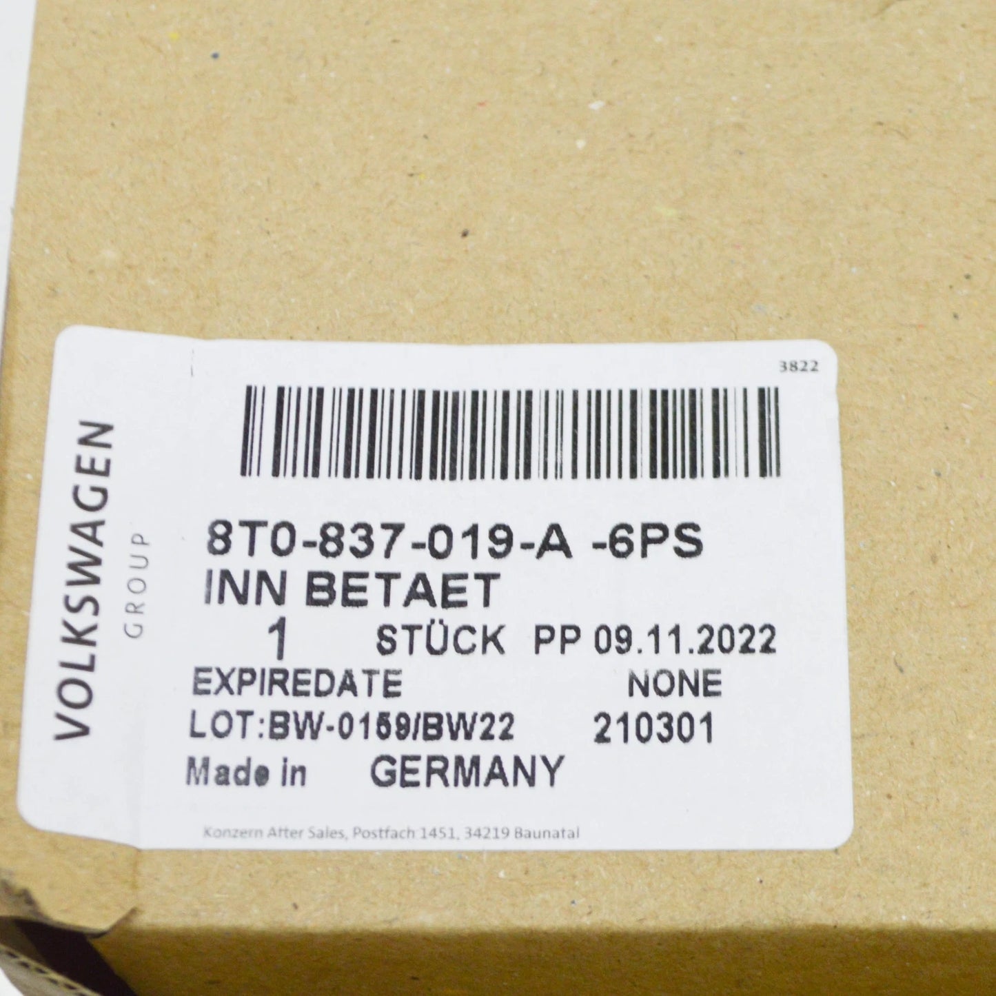 NEW AUDI A5 8T LEFT FRONT INNER DOOR ACTUATOR 8T0837019A6PS ORIGINAL