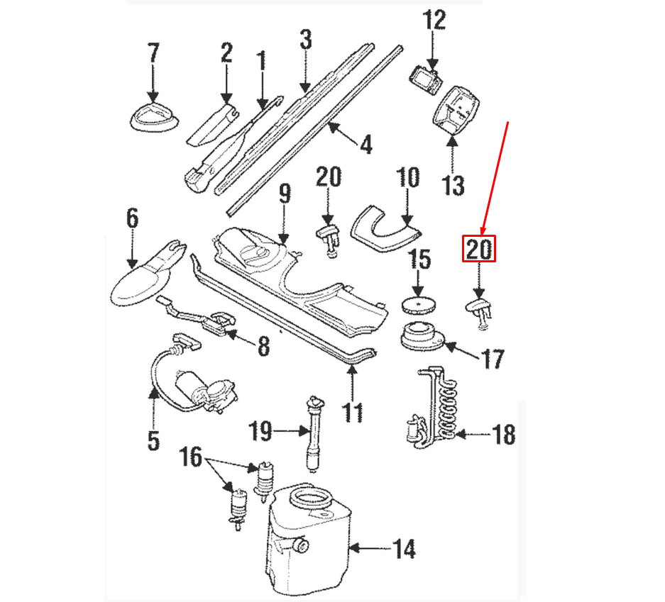 NEW MERCEDES-BENZ SL R129 RIGHT WINDSHIELD NOZZLE A12986002477007 ORIGINAL