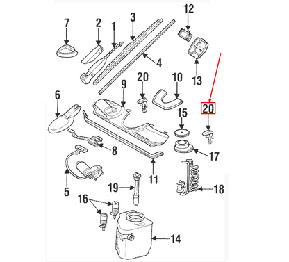 NEW MERCEDES-BENZ SL R129 RIGHT WINDSHIELD NOZZLE A12986002477007 ORIGINAL