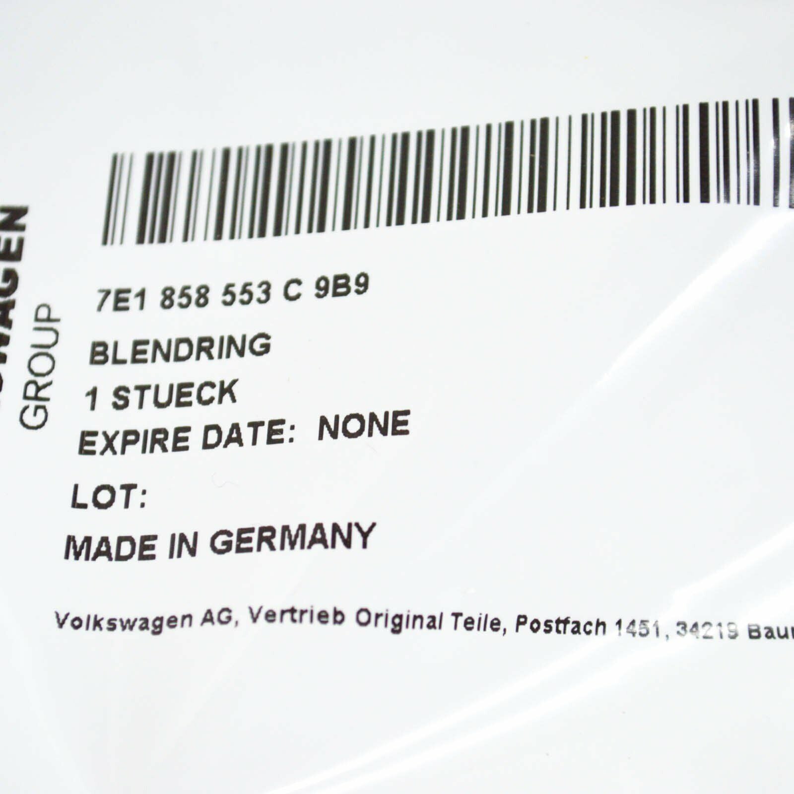 NEW VW MULTIVAN V T5 FRONT LEFT MIRROR WING RING 7E1858553C 9B9 ORIGINAL