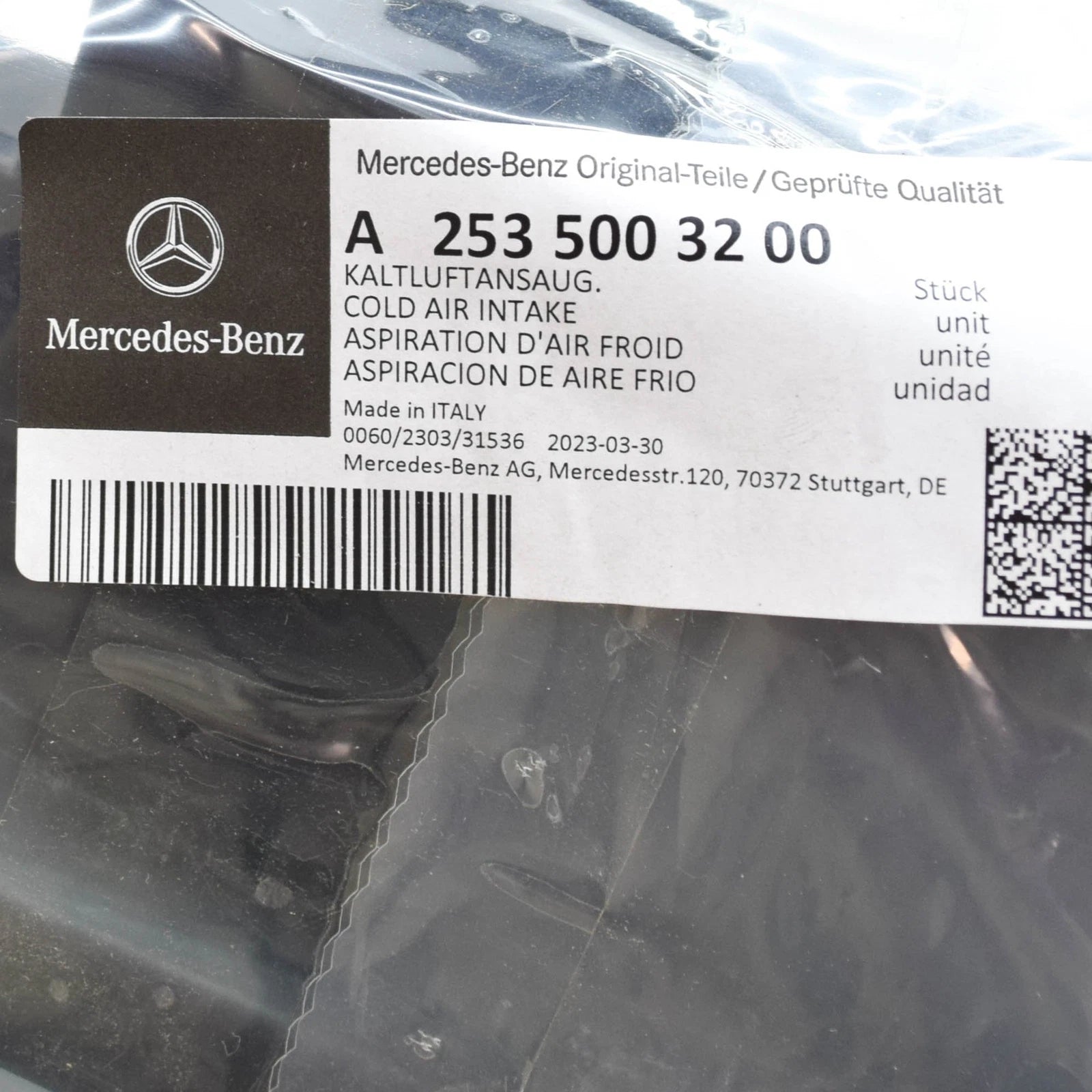 NEW MERCEDES-BENZ GLC X253 ENGINE COLD AIR INTAKE A2535003200 ORIGINAL