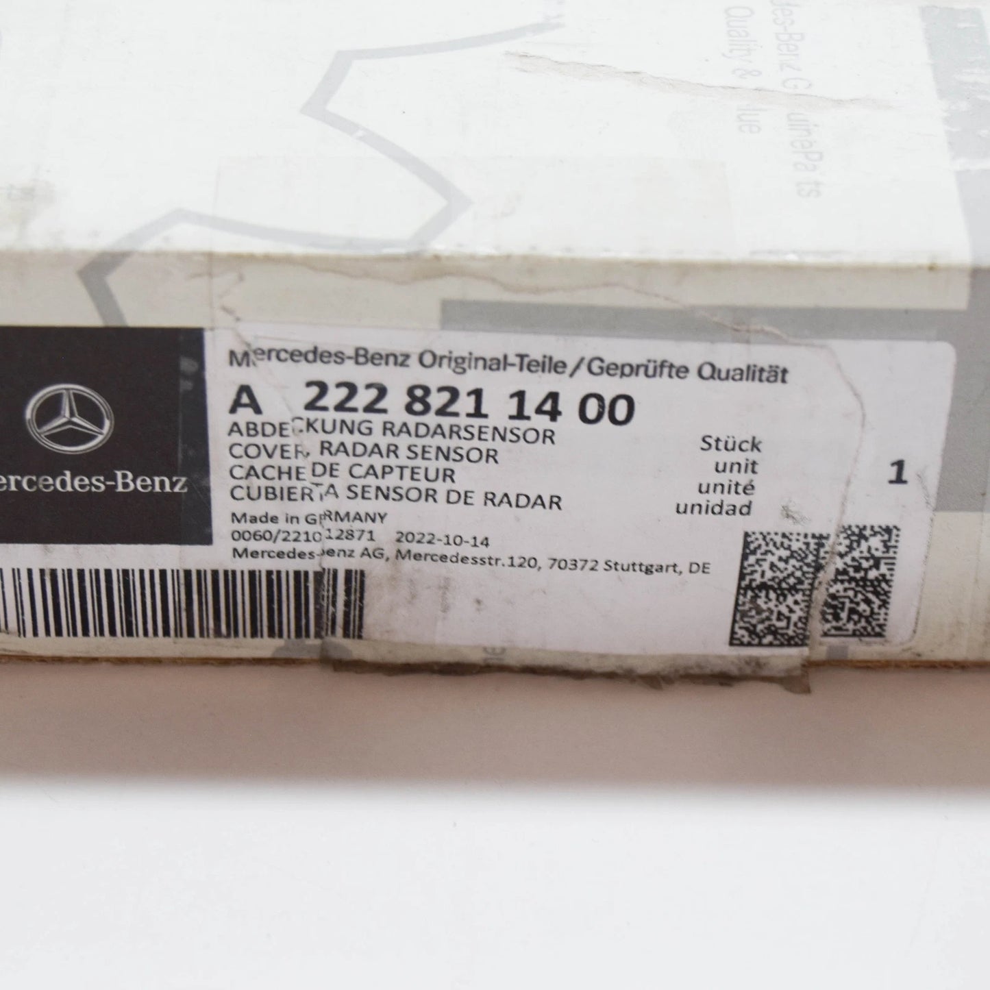 NEW MERCEDES-BENZ S W222 FRONT CENTER RADAR SENSOR COVER A2228211400 ORIGINAL
