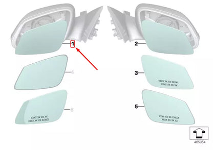 NEW BMW 1 F20 FRONT LEFT DOOR MIRROR GLASS LHD 51167285005 ORIGINAL