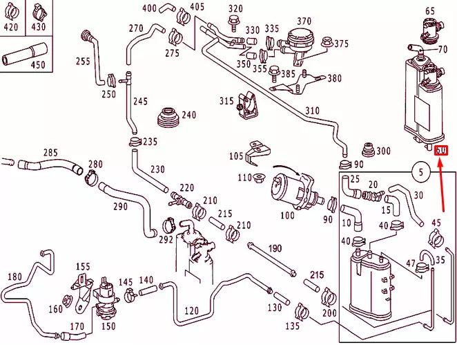 NEW MERCEDES-BENZ S W220 ACTIVATED CHARCOAL FILTER A2204700559 ORIGINAL