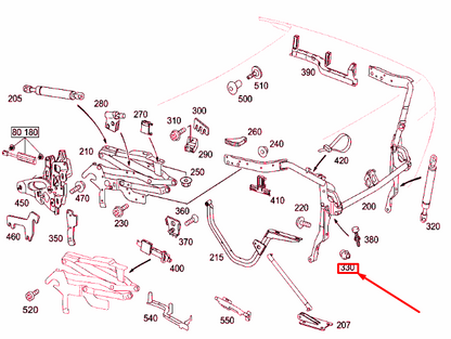 new mercedes-benz sl r230 trunk lid support strut ball stud a2307580014 original