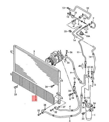 NEW VOLKSWAGEN PHAETON 3D AIR CONDENSER RADIATOR GRILLE 3D0820746