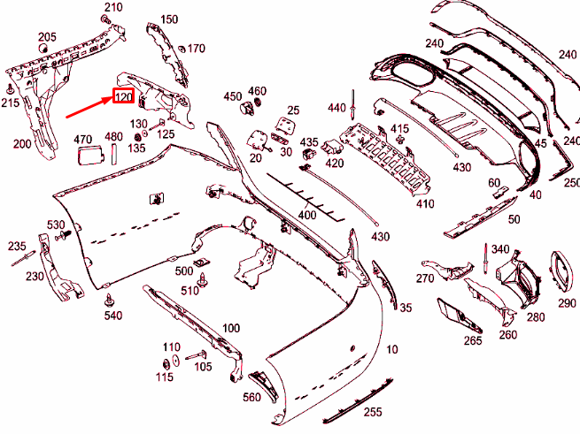 new mercedes-benz e w213 rear right bumper mounting a2138850165 original