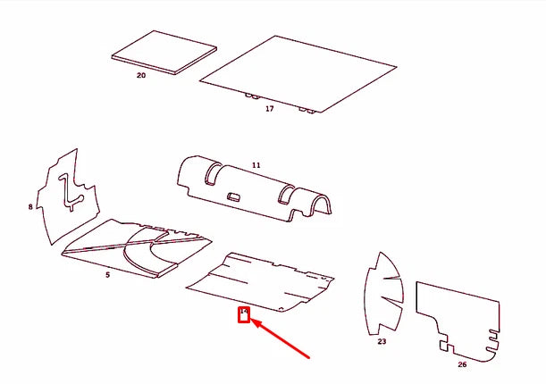 NEW MERCEDES-BENZ SL R107 REAR FLOOR LEFT INSULATION A1076820502