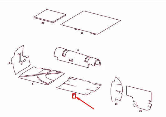 NEW MERCEDES-BENZ SL R107 REAR FLOOR LEFT INSULATION A1076820502