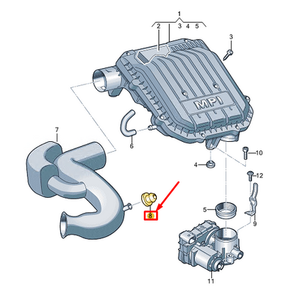 new vw polo aw mk6 engine air guide stop buffer 04c129689c original