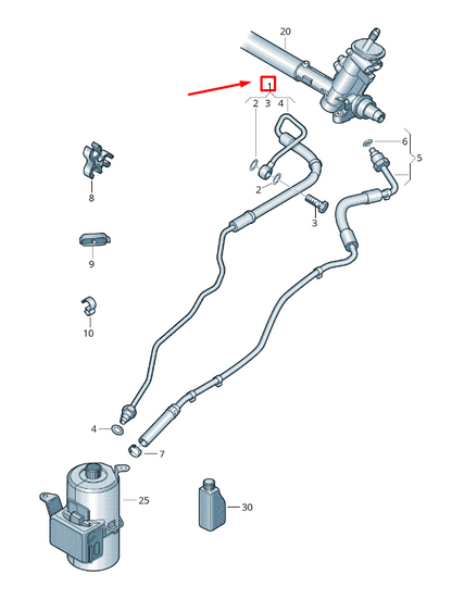 new vw polo 6r steering expansion hose pipe rhd 6r2423893f original