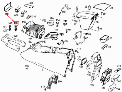 new mercedes-benz gl x166 central console socket a0008206851 original