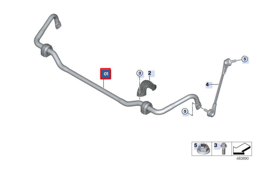 new bmw x4 g02 front anti roll sway bar 31356870653 original