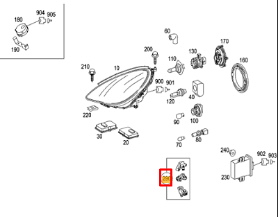 new mb slk r171 right headlight bracket repair kit a1718200614 original