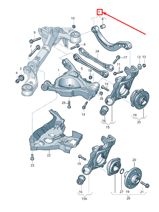 new audi a6 avant c6 rear wishbone arm 4f0505323l original