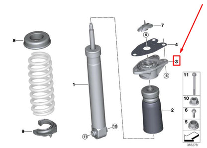 NEW BMW 3 F80 REAR SHOCK ABSORBER GUIDE SUPPORT 2284703 33502284703 ORIGINAL