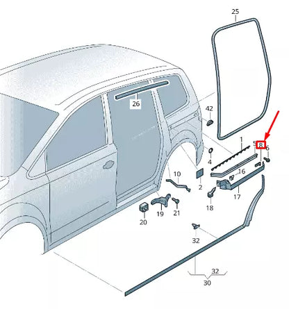 NEW VW SHARAN 7N UPPER SLIDING DOOR DISTANCE PIECE 7N0843963