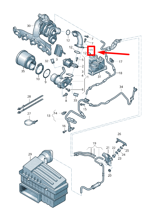new vw beetle 5c1, 5c2 egr valve line 04l131521g original