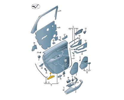 NEW AUDI Q7 4M REAR RIGHT INTERIOR DOOR CARD CAP 4M08681464PK 2016 15530081