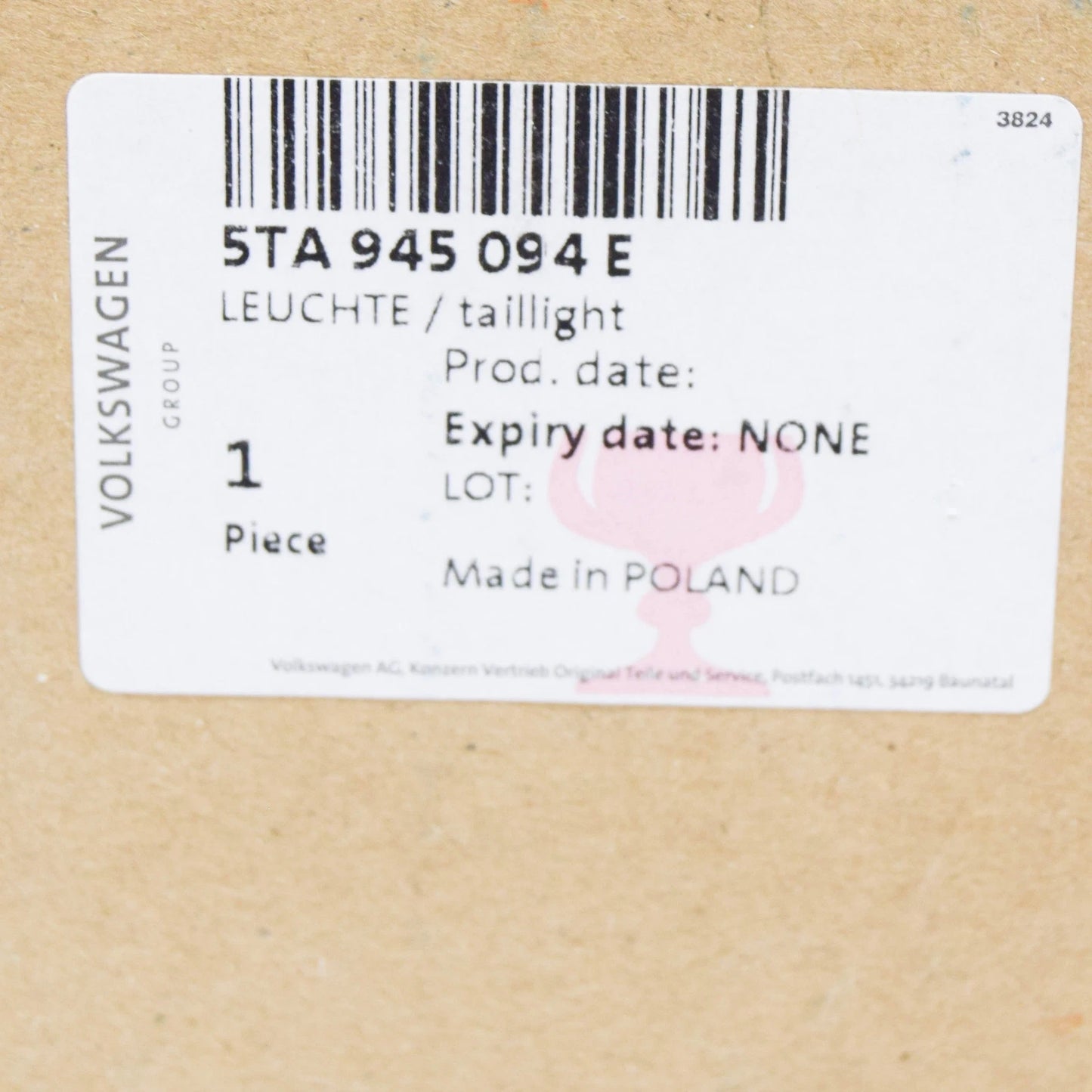 NEW VW TOURAN 5T1 REAR RIGHT TAILLIGHT 5TA945094E ORIGINAL